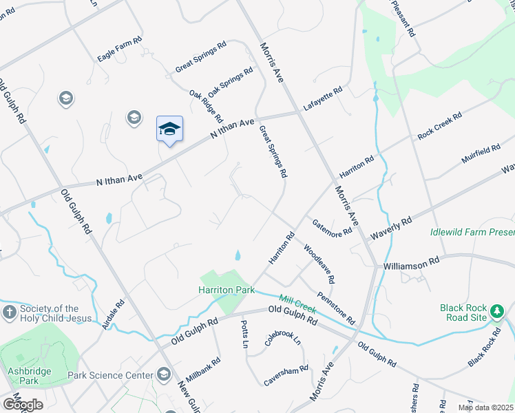 map of restaurants, bars, coffee shops, grocery stores, and more near 730 Woodleave Road in Bryn Mawr