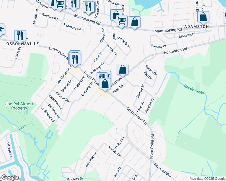map of restaurants, bars, coffee shops, grocery stores, and more near 42 Poppy Court in Brick Township
