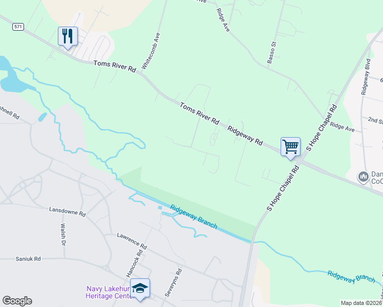 map of restaurants, bars, coffee shops, grocery stores, and more near 3707 North Road in Manchester Township