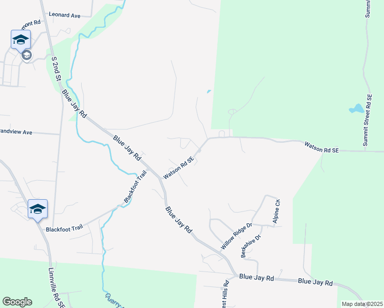 map of restaurants, bars, coffee shops, grocery stores, and more near 1705 Watson Road Southeast in Heath