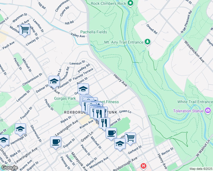 map of restaurants, bars, coffee shops, grocery stores, and more near 620 Hermitage Street in Philadelphia