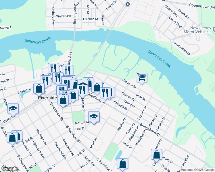 map of restaurants, bars, coffee shops, grocery stores, and more near 330 Taylor Street in Riverside