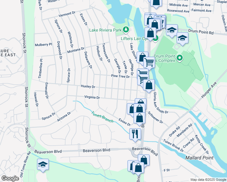 map of restaurants, bars, coffee shops, grocery stores, and more near 269 Tennessee Drive in Brick Township