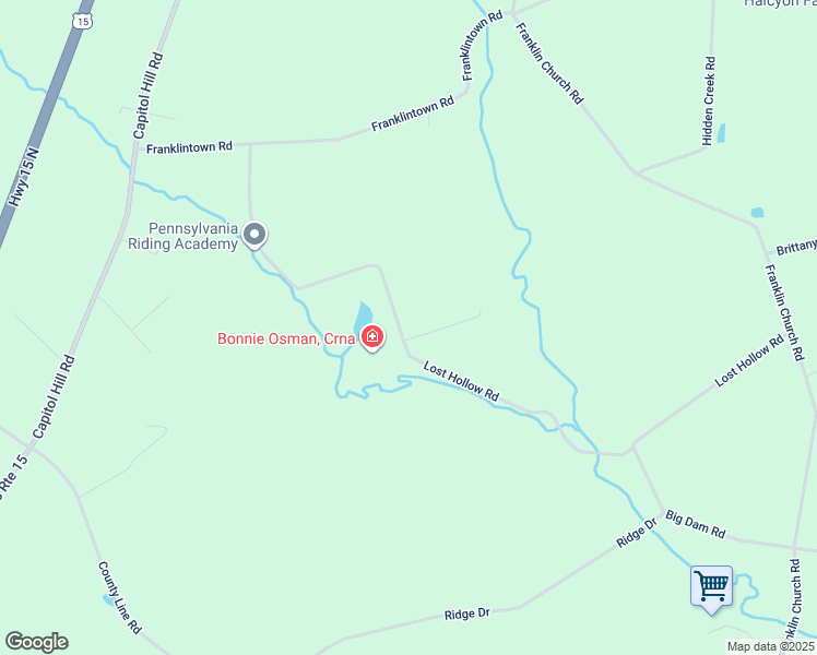 map of restaurants, bars, coffee shops, grocery stores, and more near 184 Lost Hollow Road in Dillsburg