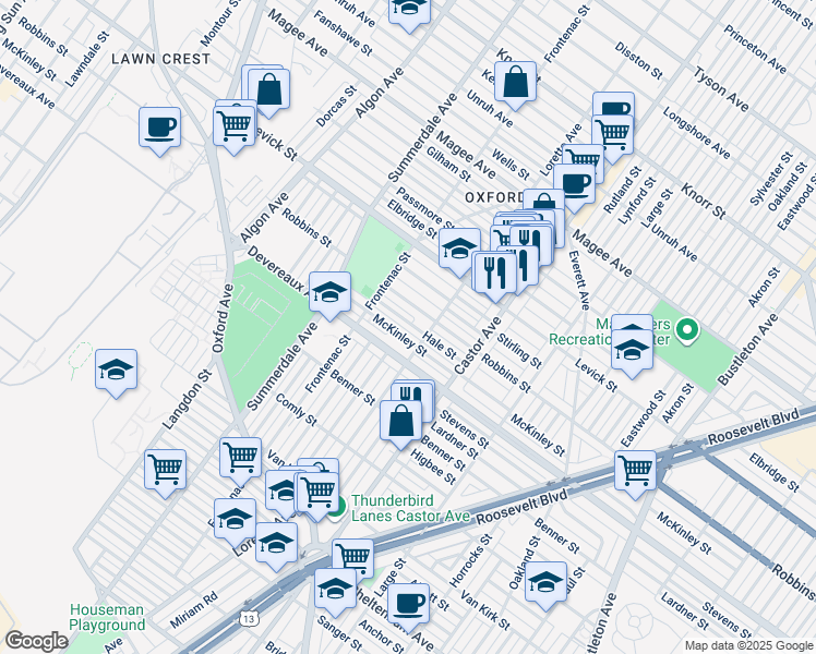 map of restaurants, bars, coffee shops, grocery stores, and more near 1228 Hale Street in Philadelphia