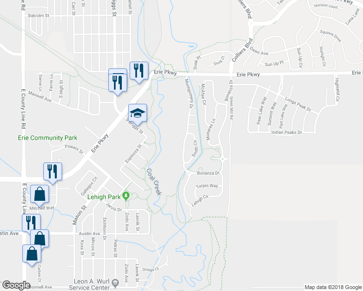 map of restaurants, bars, coffee shops, grocery stores, and more near 330 Montgomery Drive in Erie