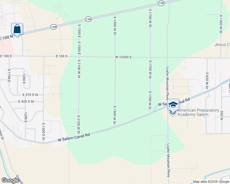 map of restaurants, bars, coffee shops, grocery stores, and more near 10475 South 1900 West Street in Payson