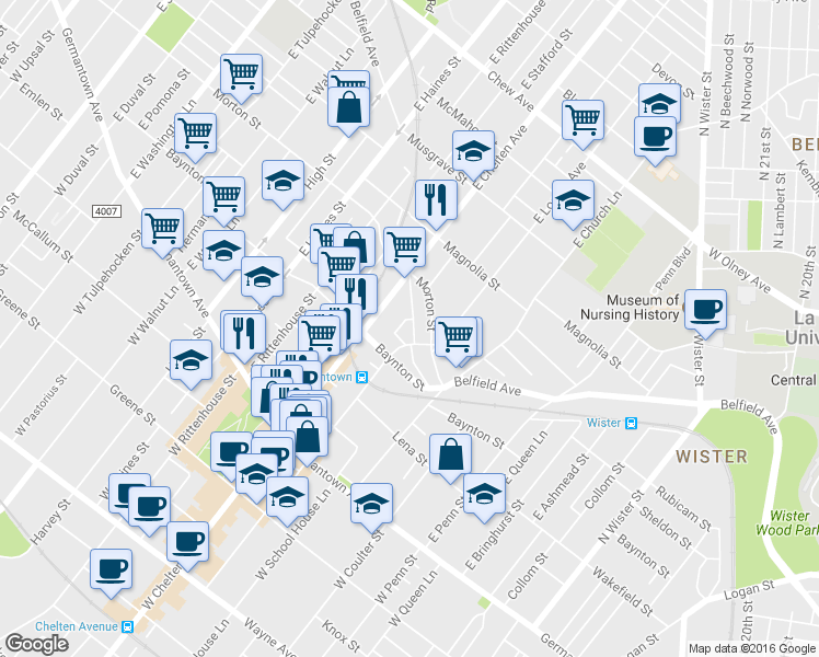 map of restaurants, bars, coffee shops, grocery stores, and more near 5620 Heiskell Street in Philadelphia