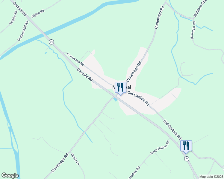 map of restaurants, bars, coffee shops, grocery stores, and more near 6541 Old Carlisle Road in Dover