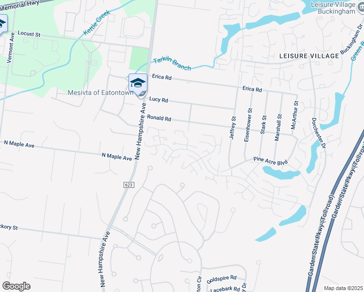 map of restaurants, bars, coffee shops, grocery stores, and more near 538C Portsmouth Drive in Toms River