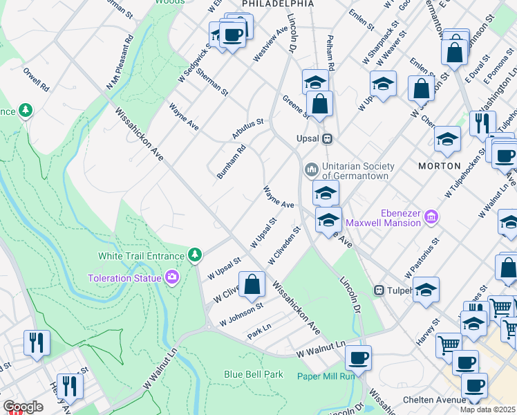 map of restaurants, bars, coffee shops, grocery stores, and more near 612 West Hortter Street in Philadelphia
