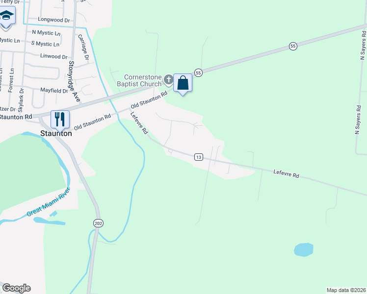 map of restaurants, bars, coffee shops, grocery stores, and more near 2033 Lefevre Road in Troy