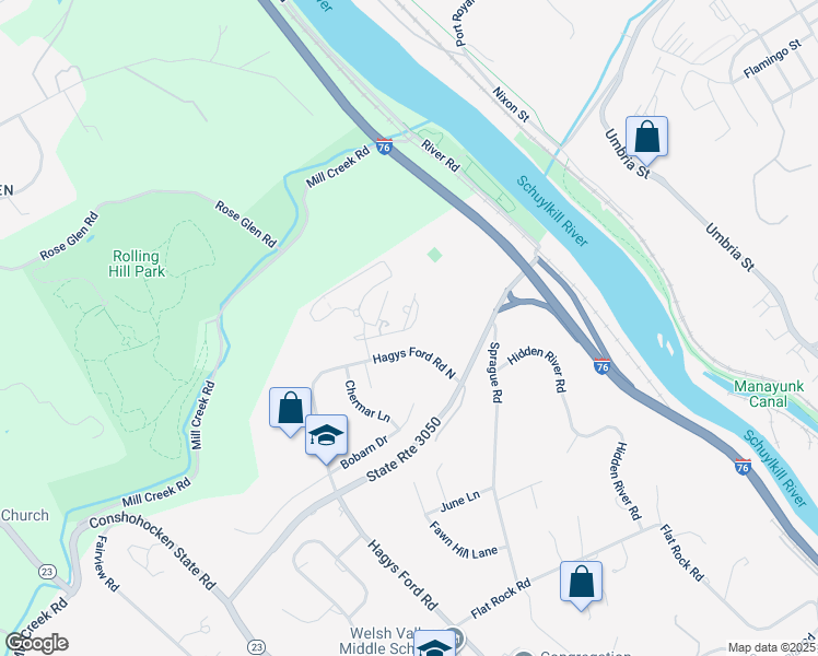 map of restaurants, bars, coffee shops, grocery stores, and more near 1655 Oakwood Drive in Penn Valley