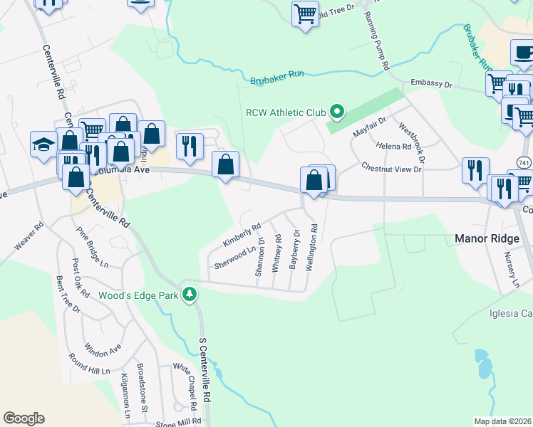 map of restaurants, bars, coffee shops, grocery stores, and more near 84 Victoria Lane in Lancaster