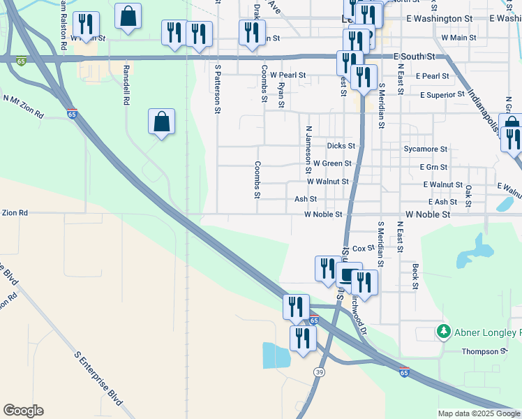 map of restaurants, bars, coffee shops, grocery stores, and more near 630 West Noble Street in Lebanon