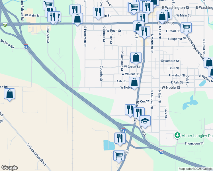 map of restaurants, bars, coffee shops, grocery stores, and more near 630 West Noble Street in Lebanon