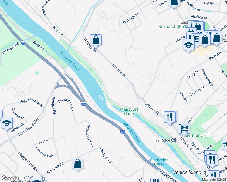 map of restaurants, bars, coffee shops, grocery stores, and more near 6721 Mitchell Street in Philadelphia