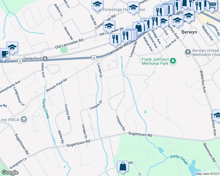 map of restaurants, bars, coffee shops, grocery stores, and more near 235 Hearn Avenue in Berwyn