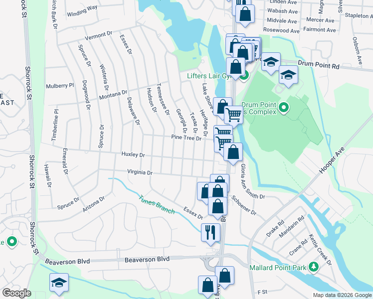 map of restaurants, bars, coffee shops, grocery stores, and more near 285 Georgia Drive in Brick Township