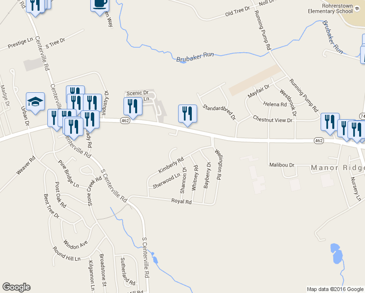 map of restaurants, bars, coffee shops, grocery stores, and more near 84 Victoria Lane in Lancaster