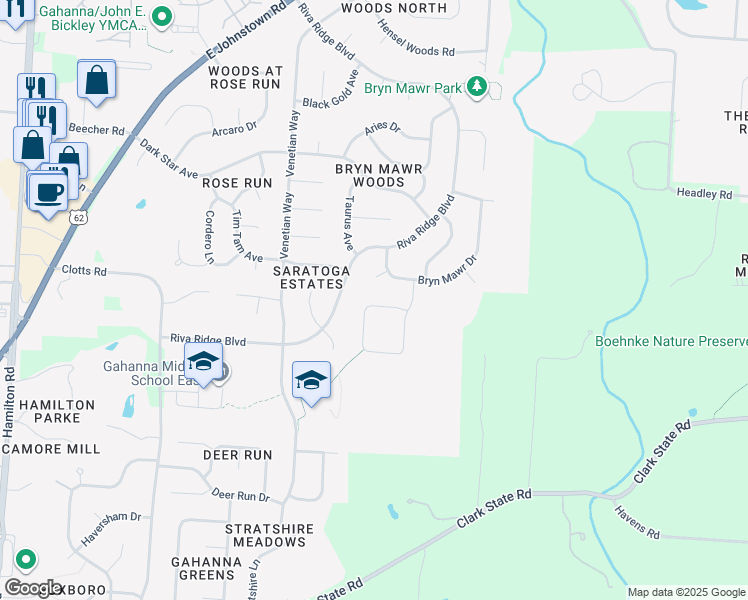 map of restaurants, bars, coffee shops, grocery stores, and more near 846 Aylesbury Drive in Columbus