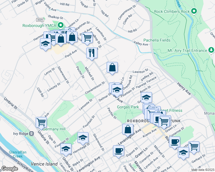 map of restaurants, bars, coffee shops, grocery stores, and more near 473 Cinnaminson Street in Philadelphia