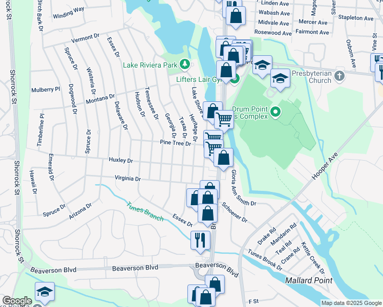map of restaurants, bars, coffee shops, grocery stores, and more near 286 Heritage Drive in Brick Township