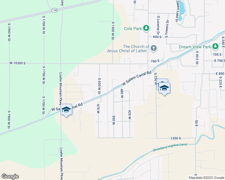 map of restaurants, bars, coffee shops, grocery stores, and more near 740 South 550 West Street in Salem