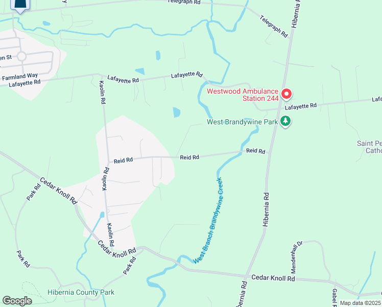map of restaurants, bars, coffee shops, grocery stores, and more near 261 Reid Road in Coatesville