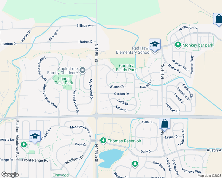 map of restaurants, bars, coffee shops, grocery stores, and more near 1875 Gordon Drive in Erie