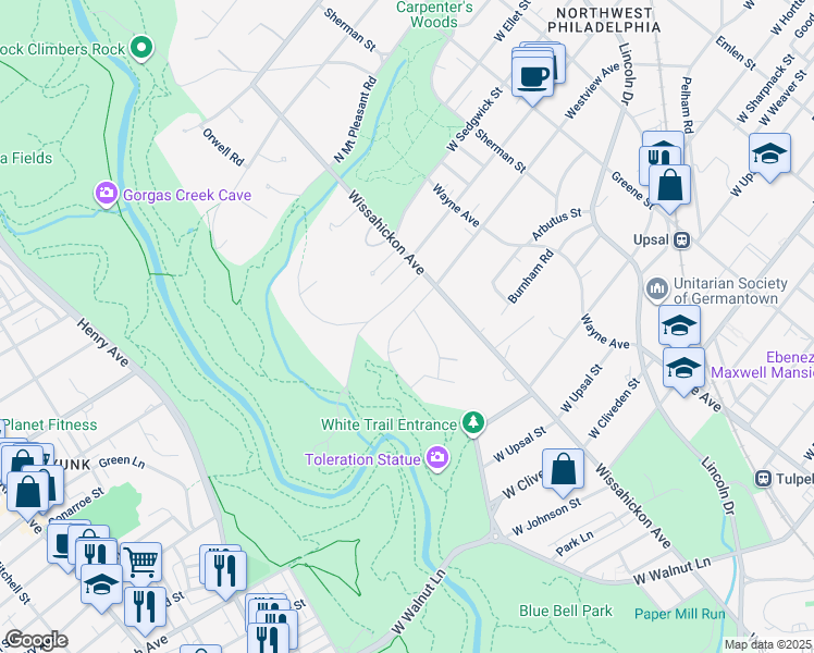 map of restaurants, bars, coffee shops, grocery stores, and more near 1026 Westview Street in Philadelphia