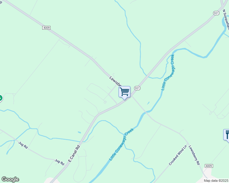 map of restaurants, bars, coffee shops, grocery stores, and more near 170 Cedar Run Drive in York