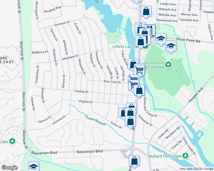 map of restaurants, bars, coffee shops, grocery stores, and more near 285 Georgia Drive in Brick Township