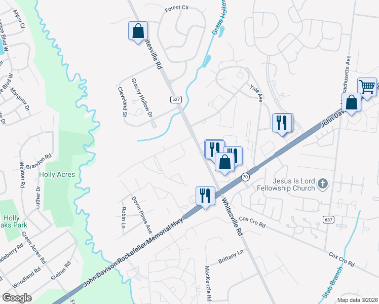 map of restaurants, bars, coffee shops, grocery stores, and more near 118 Nobility Court in Toms River