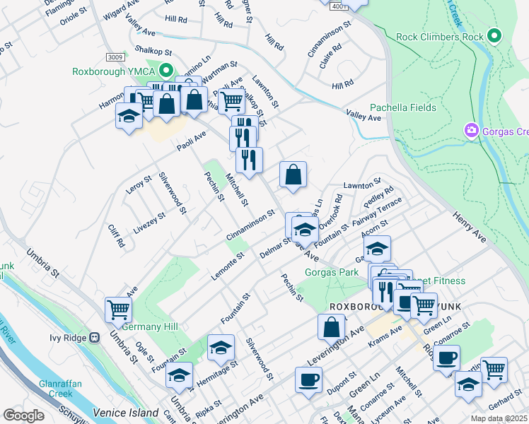 map of restaurants, bars, coffee shops, grocery stores, and more near 473 Cinnaminson Street in Philadelphia