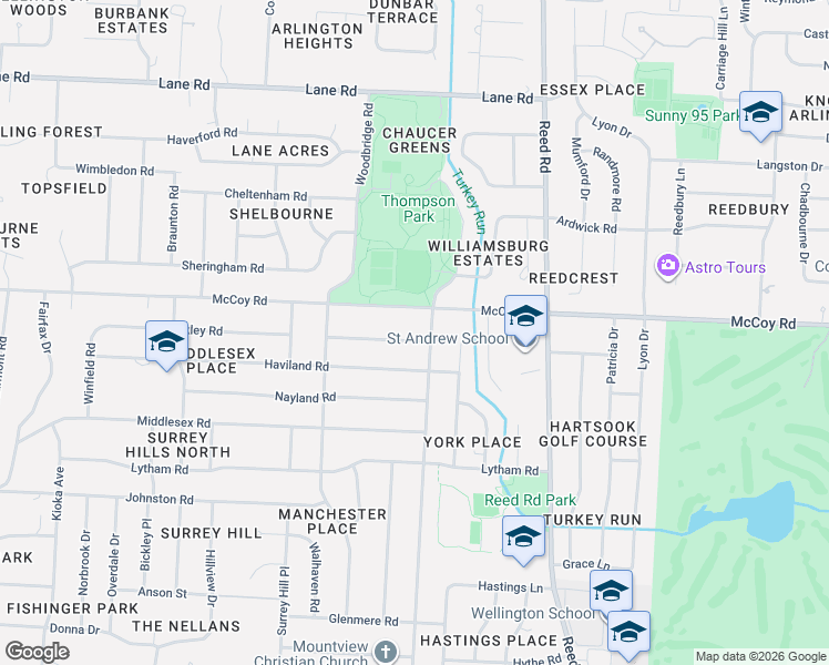 map of restaurants, bars, coffee shops, grocery stores, and more near 4095 Mountview Road in Columbus