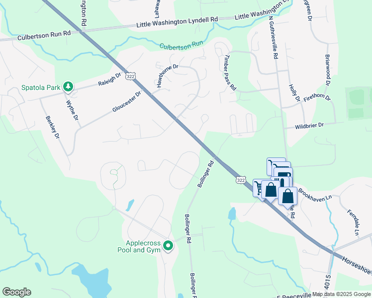 map of restaurants, bars, coffee shops, grocery stores, and more near 721 North Haines Circle in Downingtown