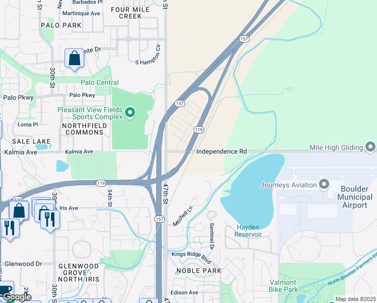 map of restaurants, bars, coffee shops, grocery stores, and more near in Boulder County