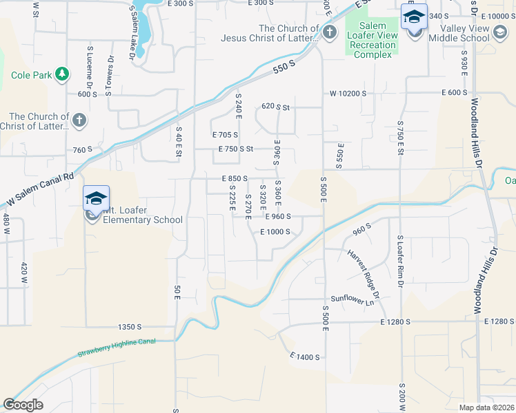 map of restaurants, bars, coffee shops, grocery stores, and more near 938 South 320 East in Salem