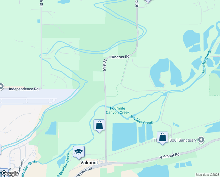 map of restaurants, bars, coffee shops, grocery stores, and more near 3614 61st Street in Boulder