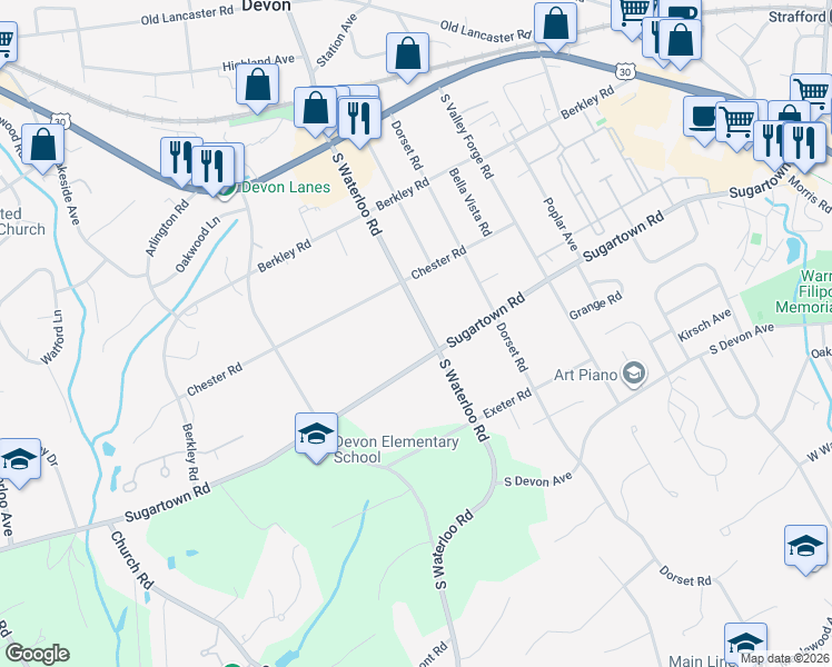 map of restaurants, bars, coffee shops, grocery stores, and more near in SOUTHEASTERN