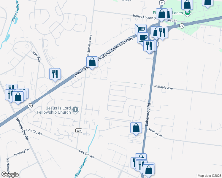map of restaurants, bars, coffee shops, grocery stores, and more near 58 Roberts Road in Toms River