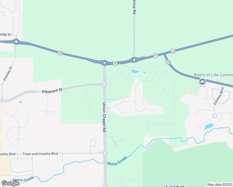 map of restaurants, bars, coffee shops, grocery stores, and more near 17341 Ferris Street in Noblesville