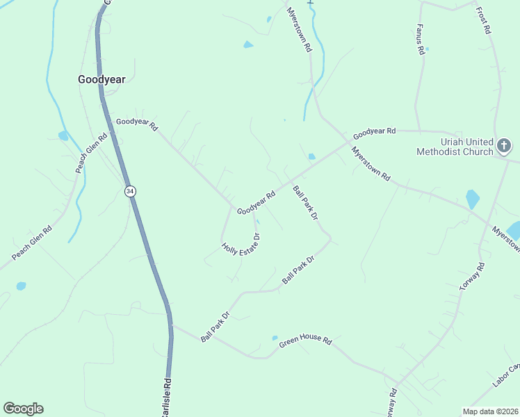 map of restaurants, bars, coffee shops, grocery stores, and more near 1325 Goodyear Road in Gardners