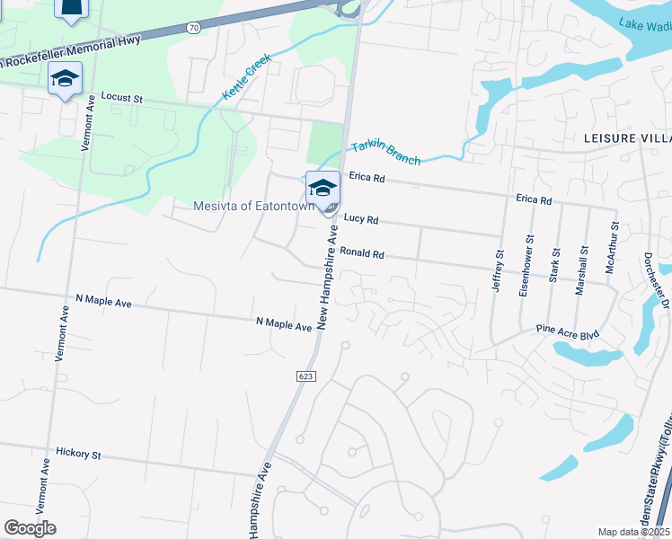 map of restaurants, bars, coffee shops, grocery stores, and more near 14 Ronald Road in Lakewood