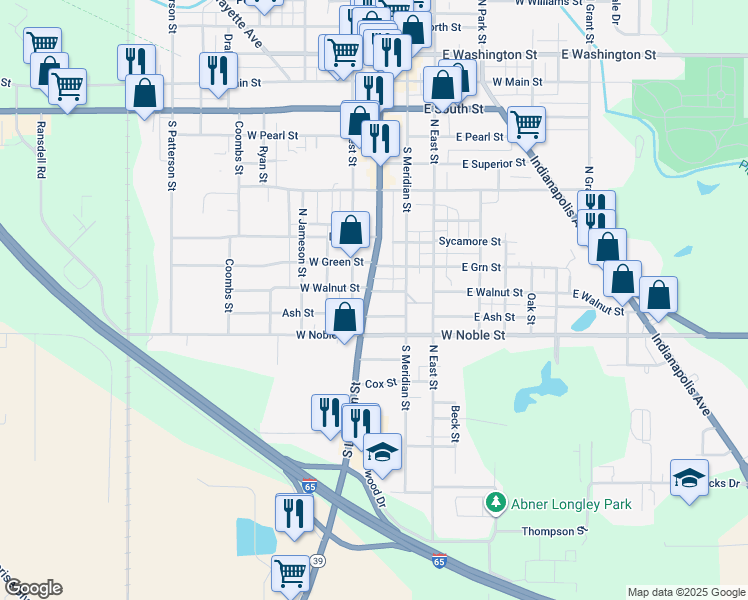 map of restaurants, bars, coffee shops, grocery stores, and more near 122 West Walnut Street in Lebanon
