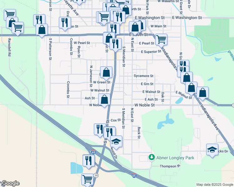 map of restaurants, bars, coffee shops, grocery stores, and more near 122 West Walnut Street in Lebanon