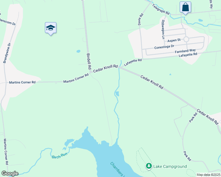 map of restaurants, bars, coffee shops, grocery stores, and more near 1512 Birdell Road in Coatesville