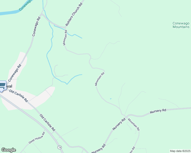 map of restaurants, bars, coffee shops, grocery stores, and more near 6300 Mountain Road in Dover