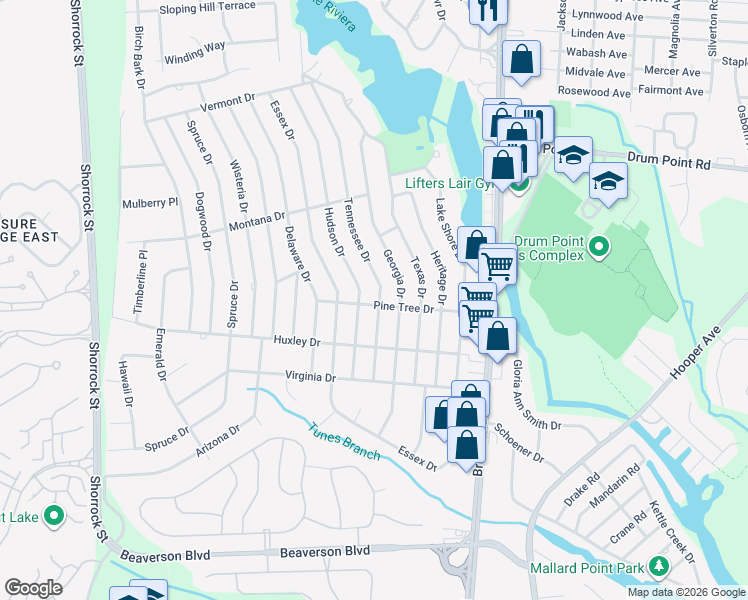 map of restaurants, bars, coffee shops, grocery stores, and more near 301 Hudson Drive in Brick Township